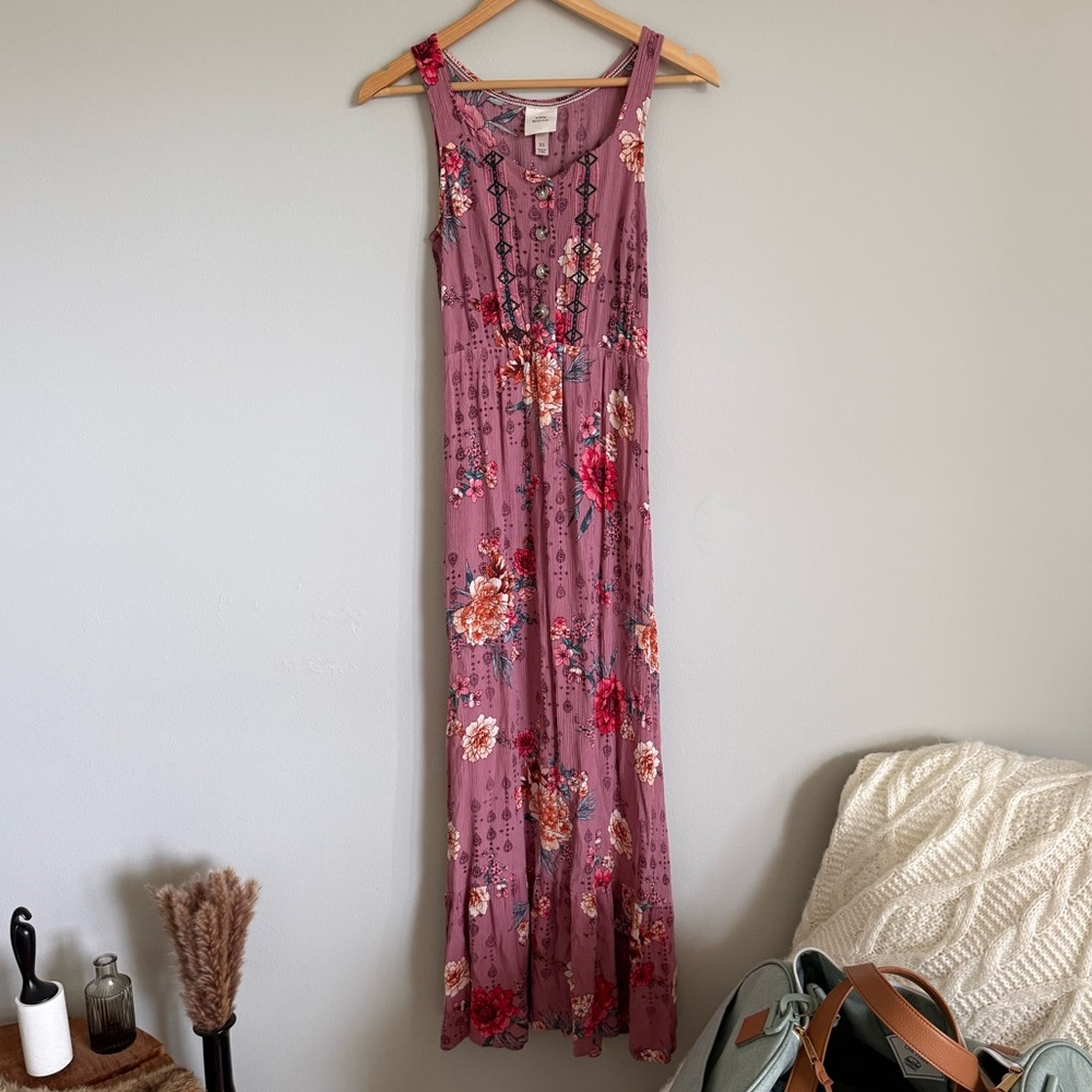Knox Rose Bohemian Embroidered Floral Maxi Dress